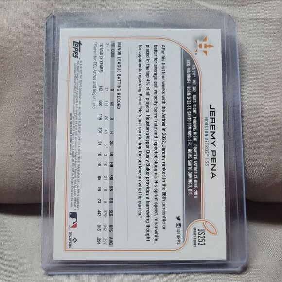 Jeremy Peña Houston Astros Rookie card - 2022 Topps Update Series #US253 - Picture 4 of 8